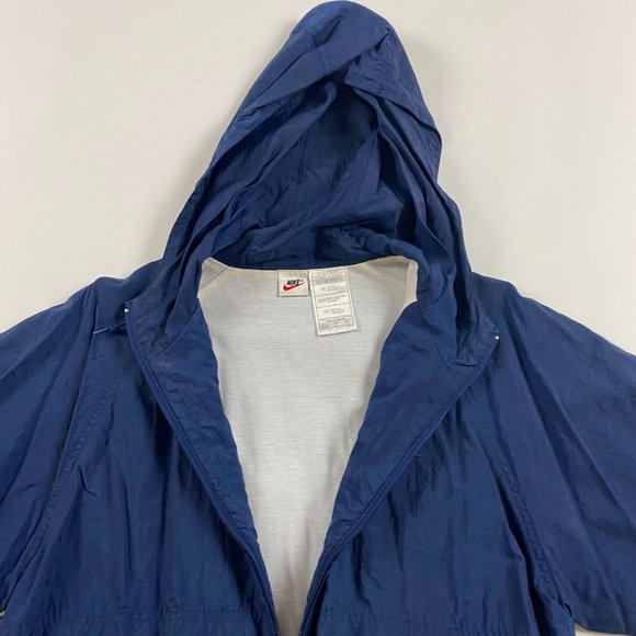 Vintage 90s Nike Full Zip Windbreaker Jacket Women’s Medium 10-12 Blue Nylon - Picture 10 of 16
